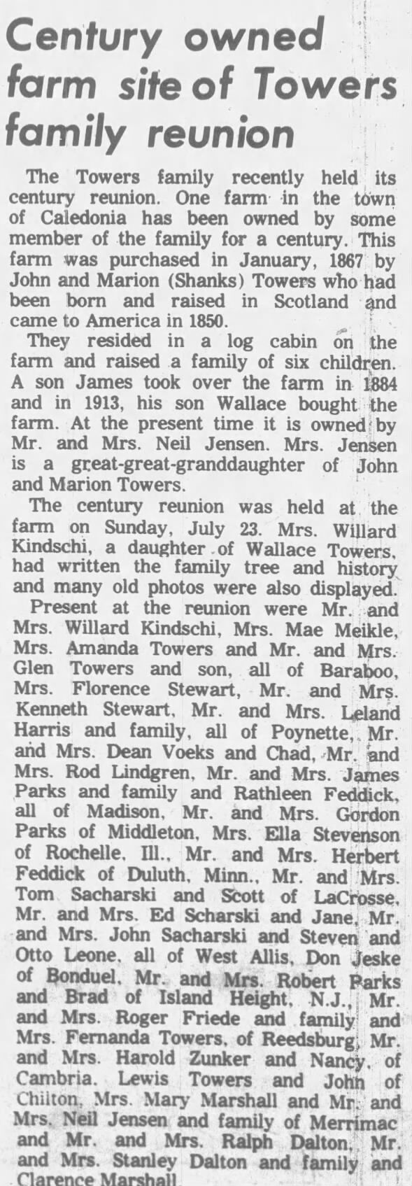Clipping from Portage Daily Register